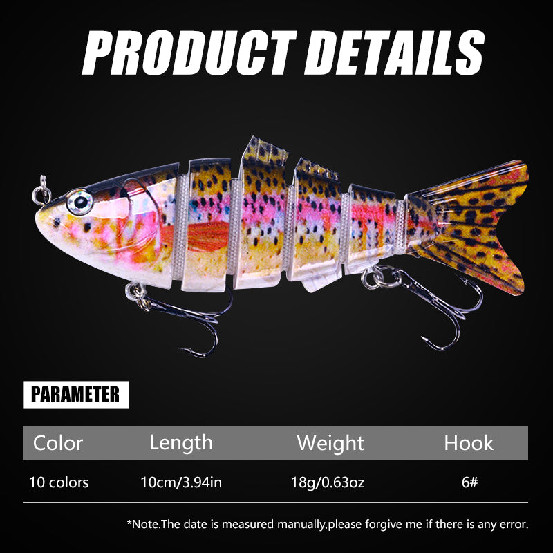 10CM 18G 6-Segments Multi Jointed Bait
