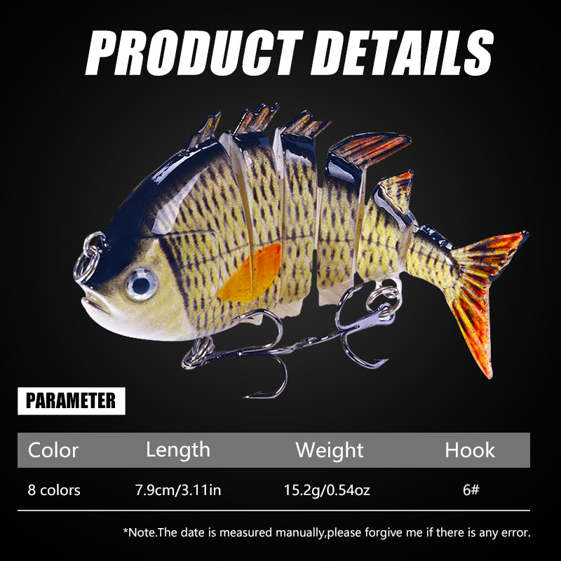 8CM 15G 6-Segments Multi Jointed Bait