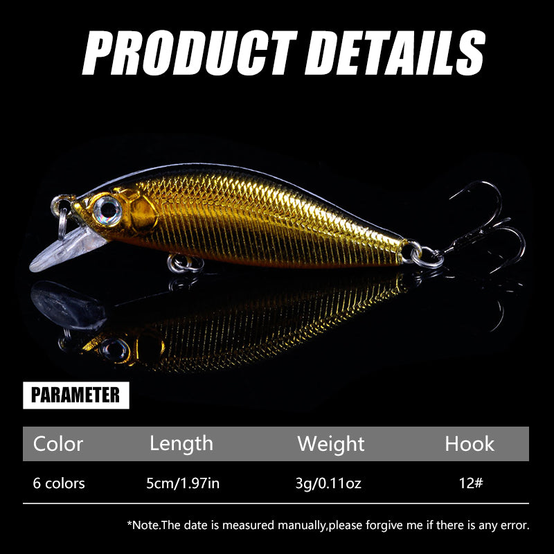 2in 3/28oz Mini Sinking Minnow Lure