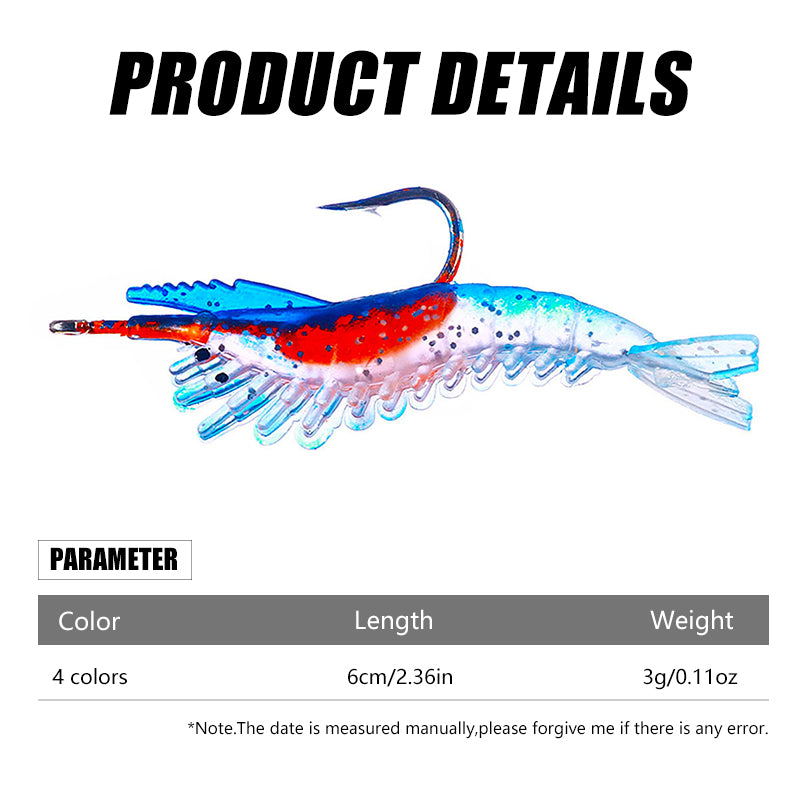 Rigged Jigs Soft Shrimp Lures 5pcs/bag
