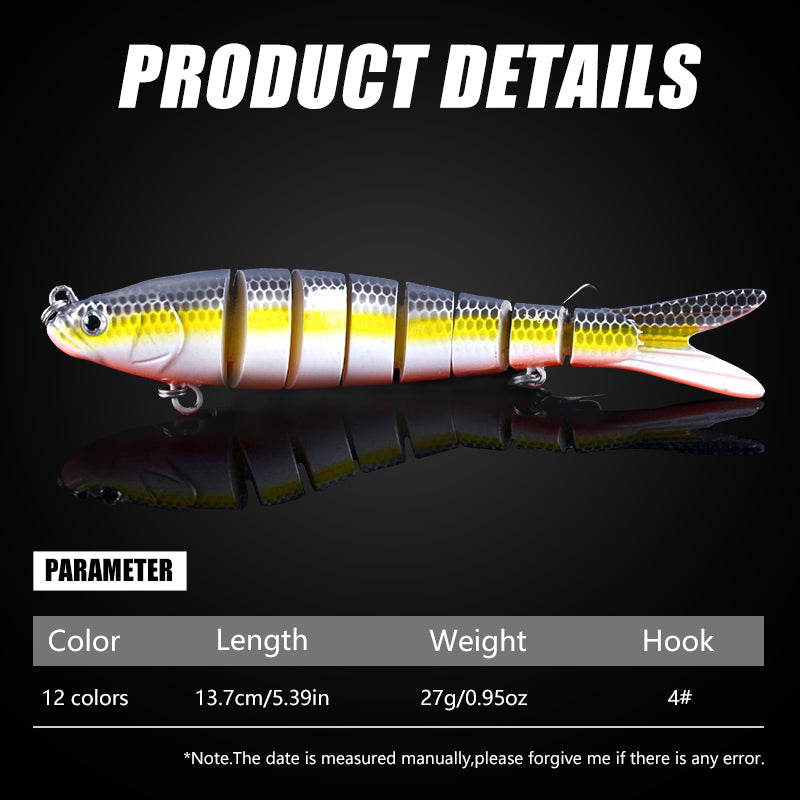 13.7cm 27g 8 Segments Swimbait 5pcs/set