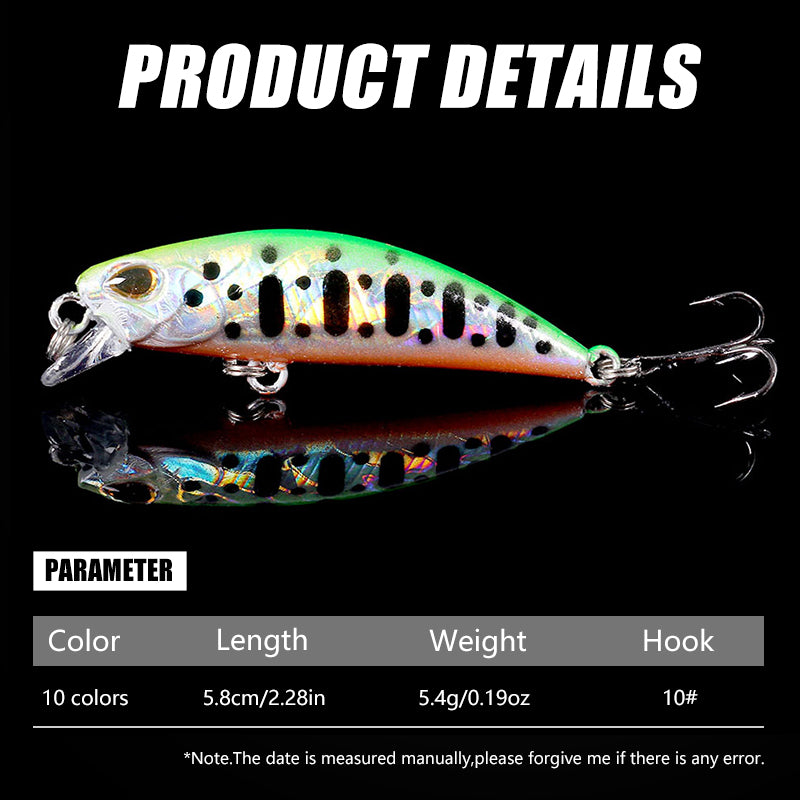 5.8CM 5.4G 10#Hook Sinking Minnow Lure Bait