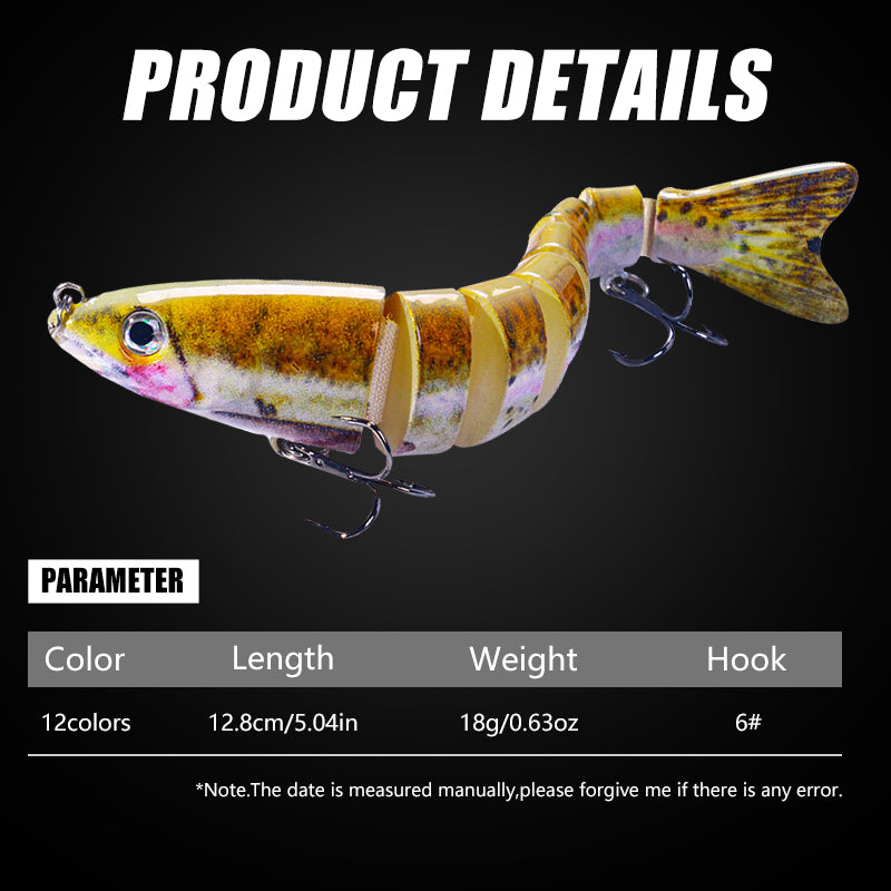 12.8CM 18G 8-Segments Multi Jointed Bait
