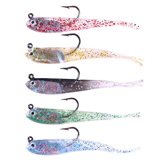 7CM 5.5G 5pcs/pack Pre-Rigged Soft Bait Lure