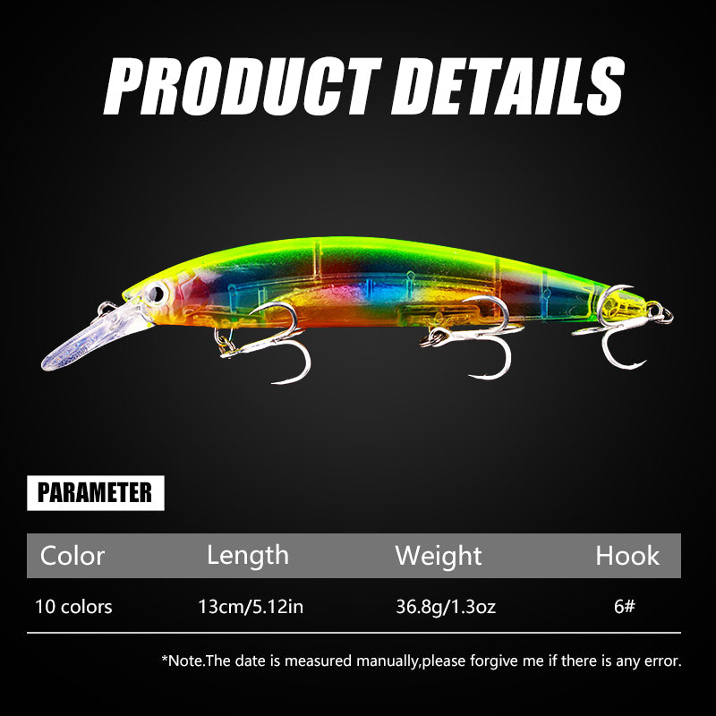 13CM 36G Sinking Deep Diving Minnow