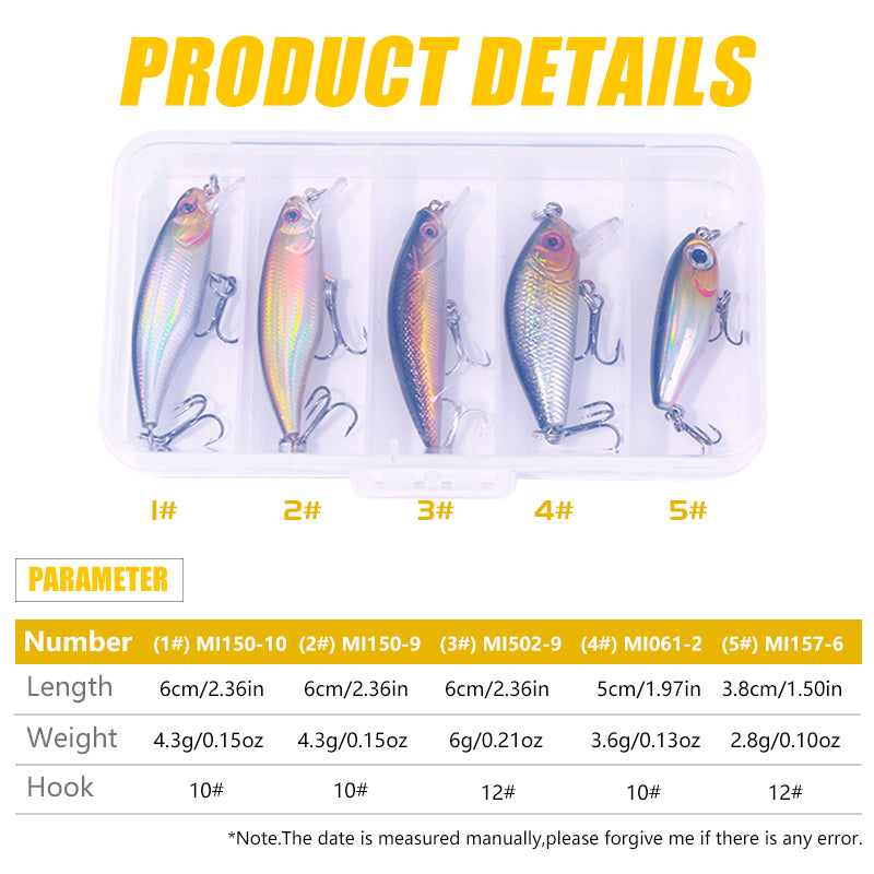 Minnow Lure Box Set 5pcs/Box