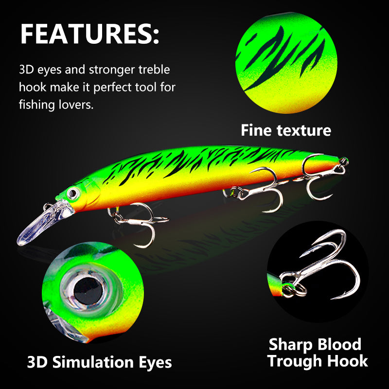 13CM 36G Sinking Deep Diving Minnow