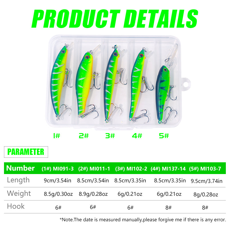 Minnow Lure Box Set 5pcs/Box