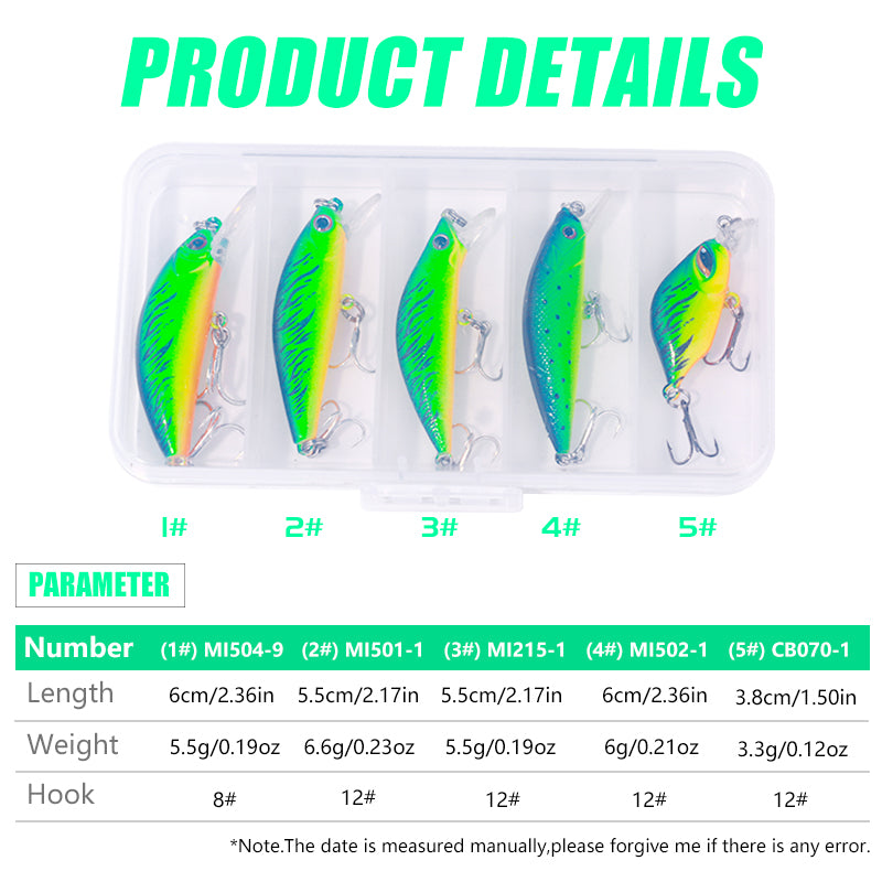 Minnow Lure Box Set 5pcs/Box