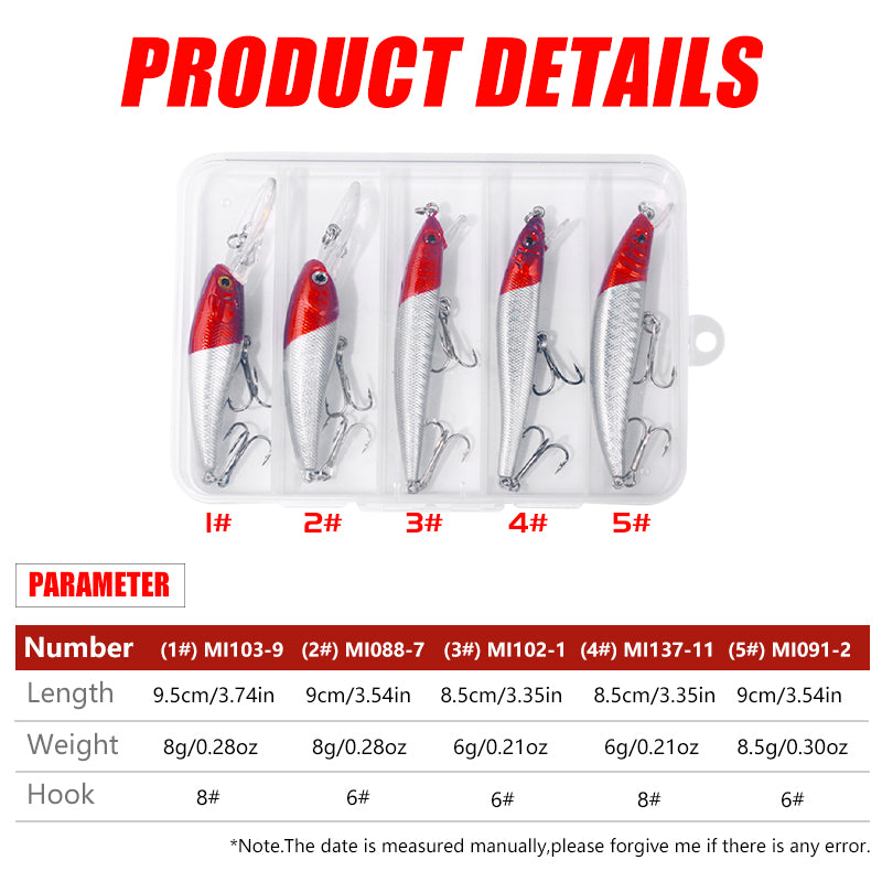 Minnow Lure Box Set 5pcs/Box