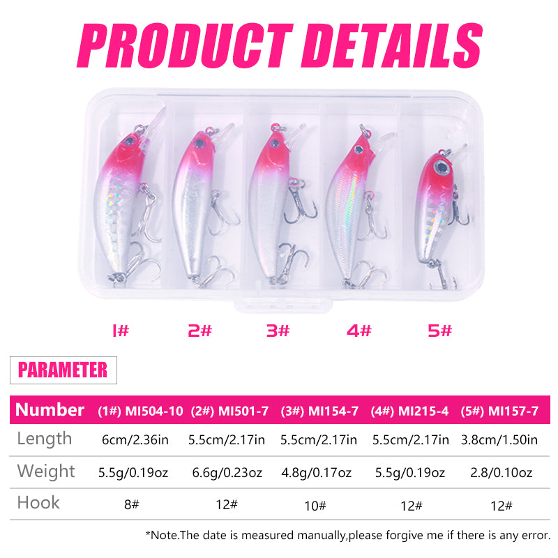 Minnow Lure Box Set 5pcs/Box