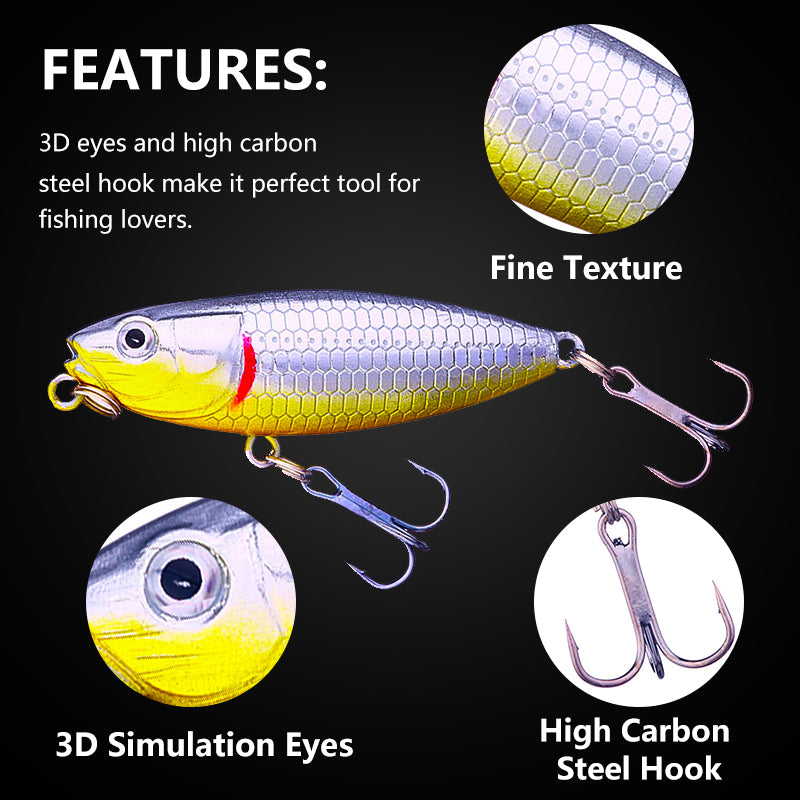 6.0CM 6.5G Topwater Floating Pencil Popper Lure