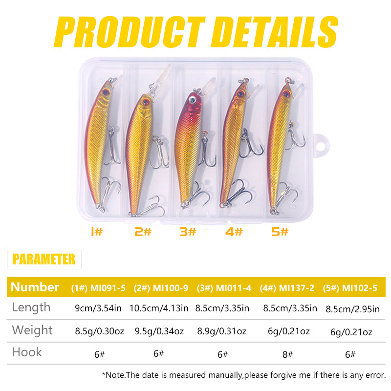 Minnow Lure Box Set 5pcs/Box