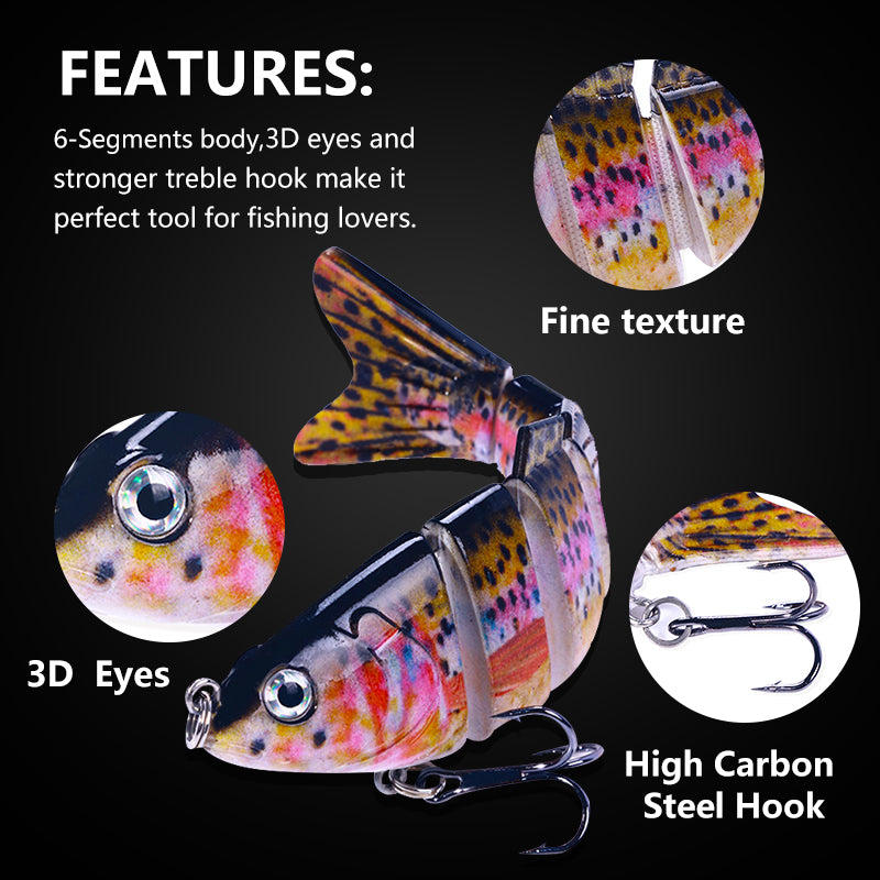 10CM 18G 6-Segments Multi Jointed Bait