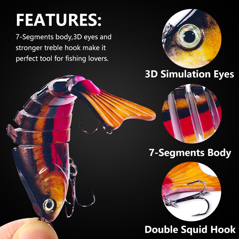9.7CM 14.5G 7-Segments Multi Jointed Bait