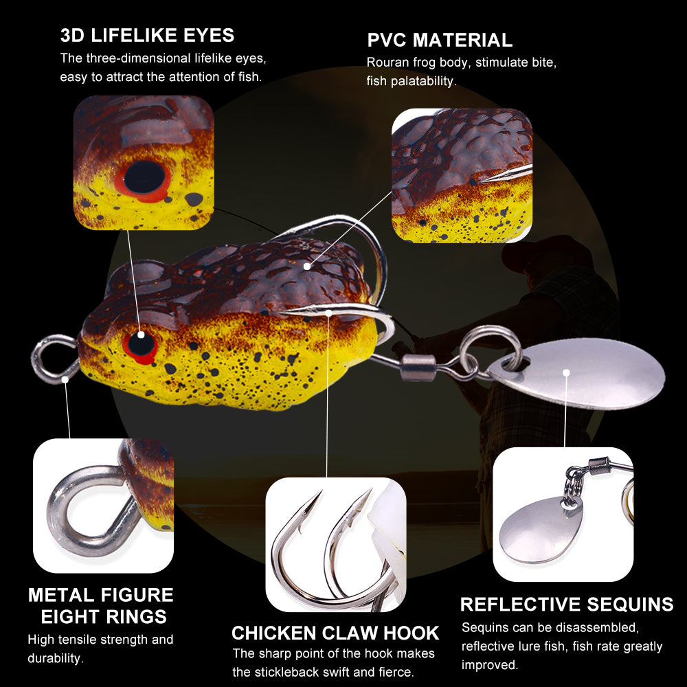 3.0G 3.4G 3.7G Topwater Mini Frog Lures