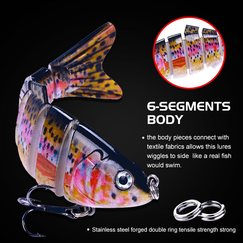 10CM 18G 6-Segments Multi Jointed Bait