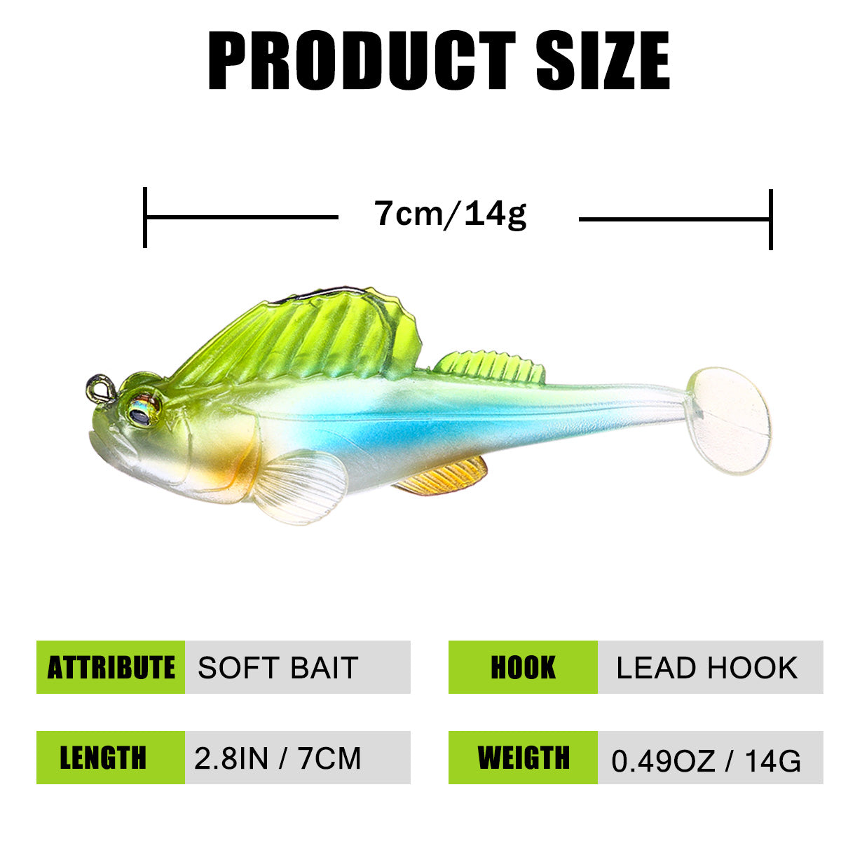 2 3/4in 1/2oz Soft Lure Bait