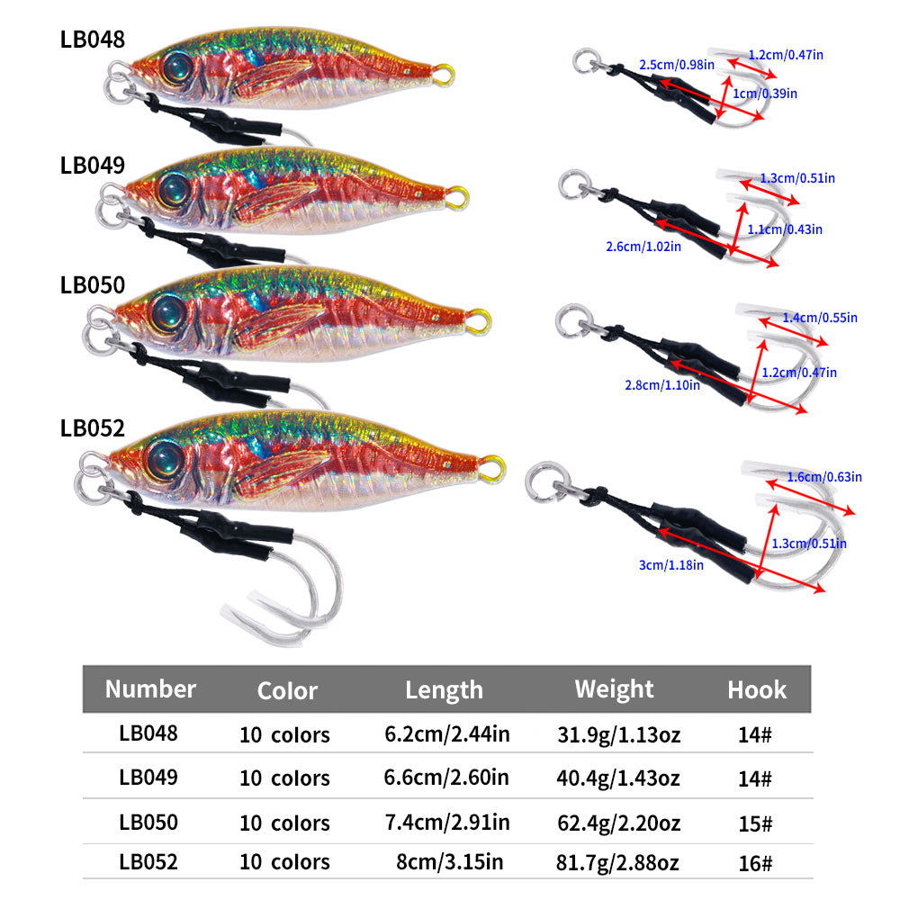 30G 40G 60G 80G Metal Lead Jigs