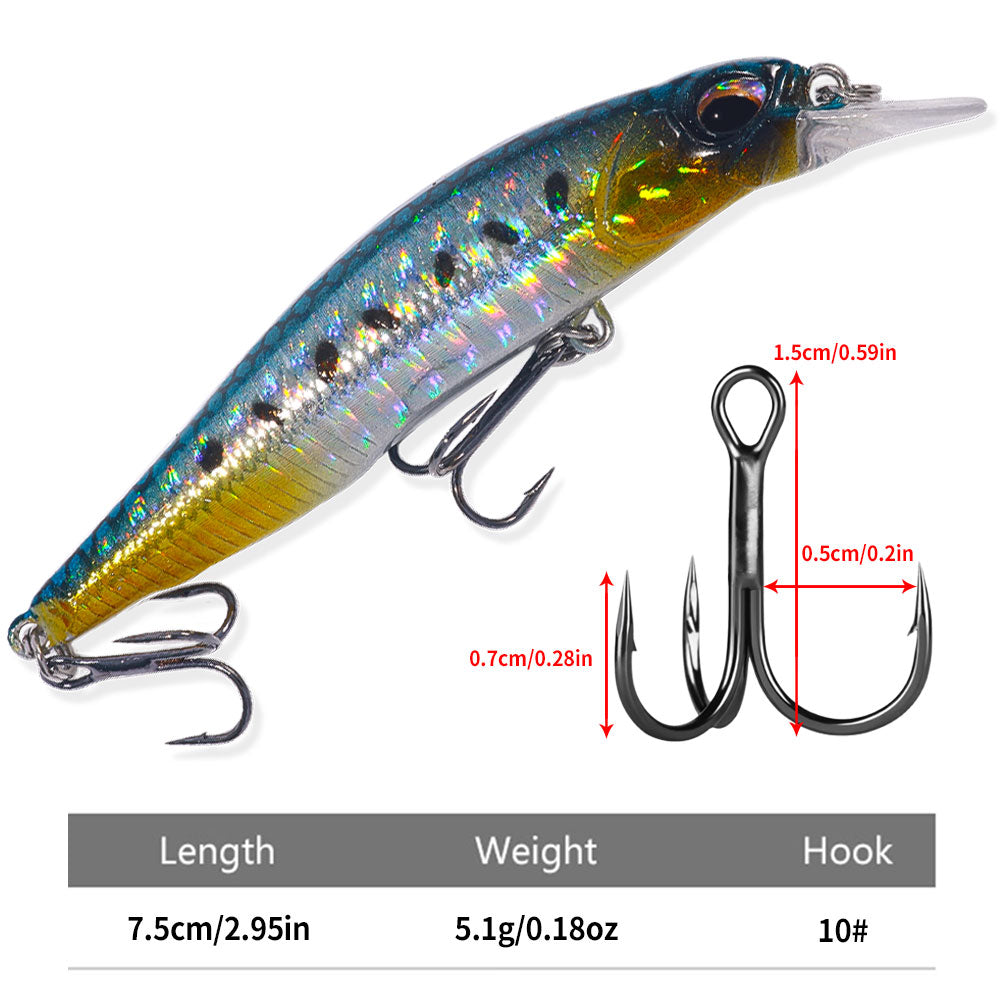 7.5CM 5.1G Minnow Lure MI165