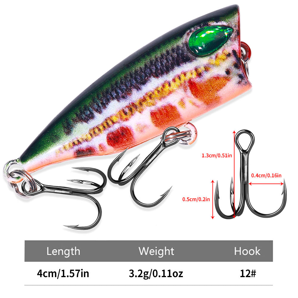 4CM 3.2G Popper Lure 3D Technology Printing