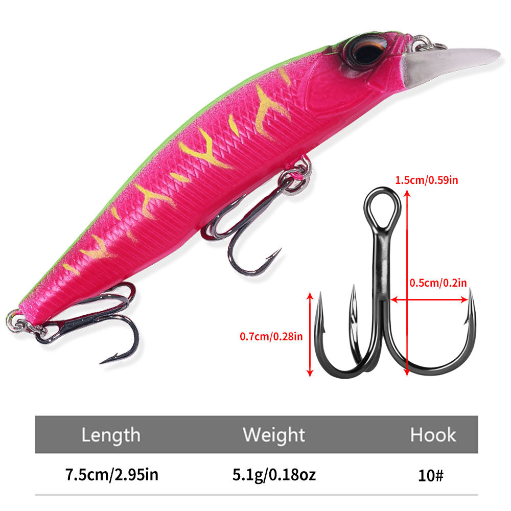 7.5CM 5.1G Minnow Lure MI165