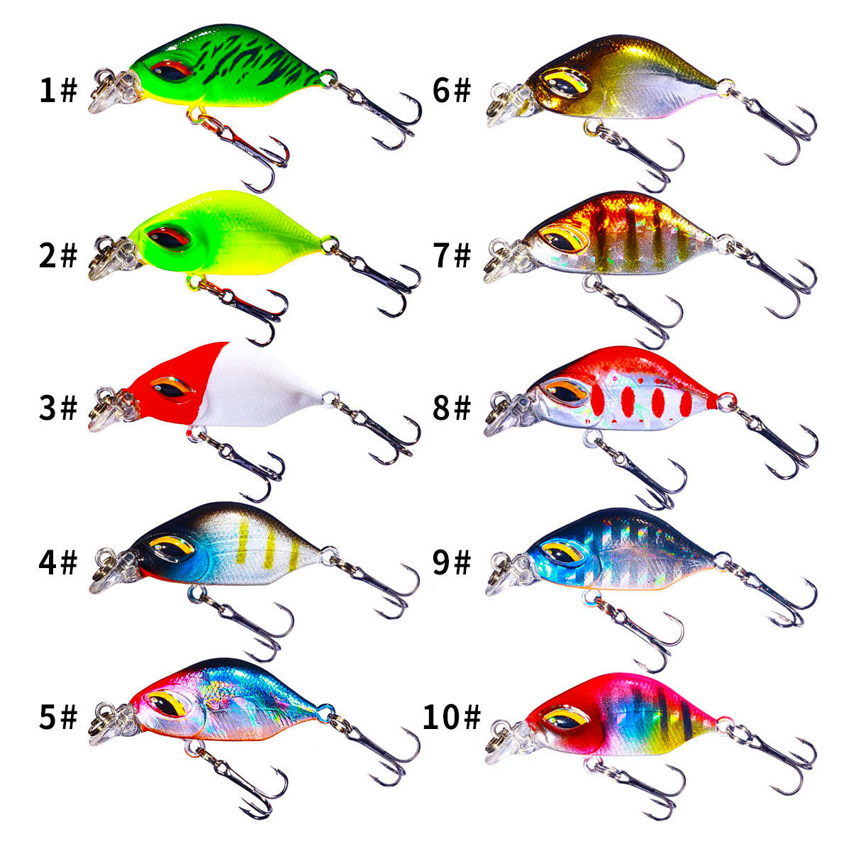 3.8CM 3.3G 10PCS All Swim Layer Crankbait Lures