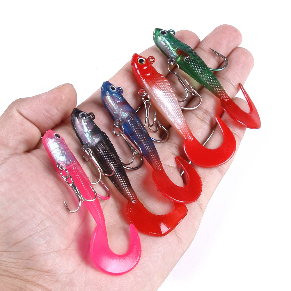 7CM 9G Soft Pre-Rigged Jig Paddle Tail Swimbaits Lure