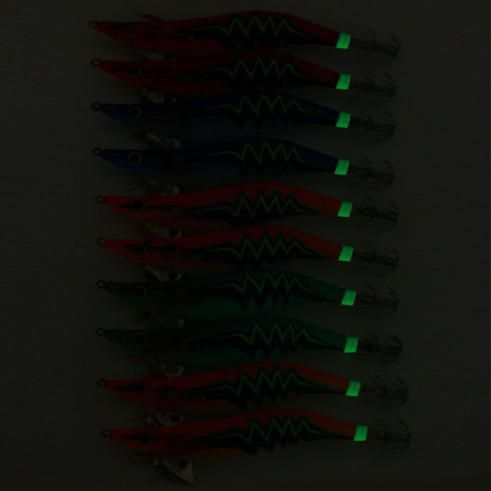 3.5# UV Squid Jig Lures Kit 10pcs/set