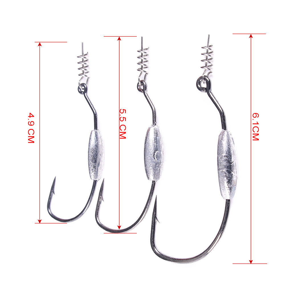 50PCS Fishing Hook Connector Soft Bait Spring Centering Pins