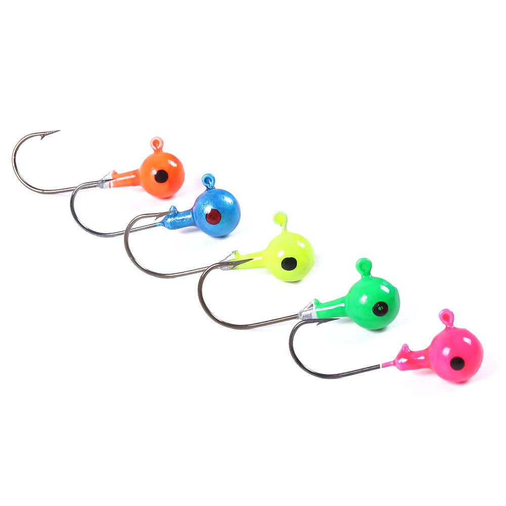 Round Metal Jig Head with Single Hook Assorted Fishing Lures