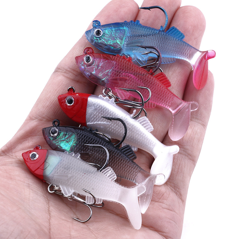 6CM 8G Pre-Rigged Jig Head Soft Swimbait