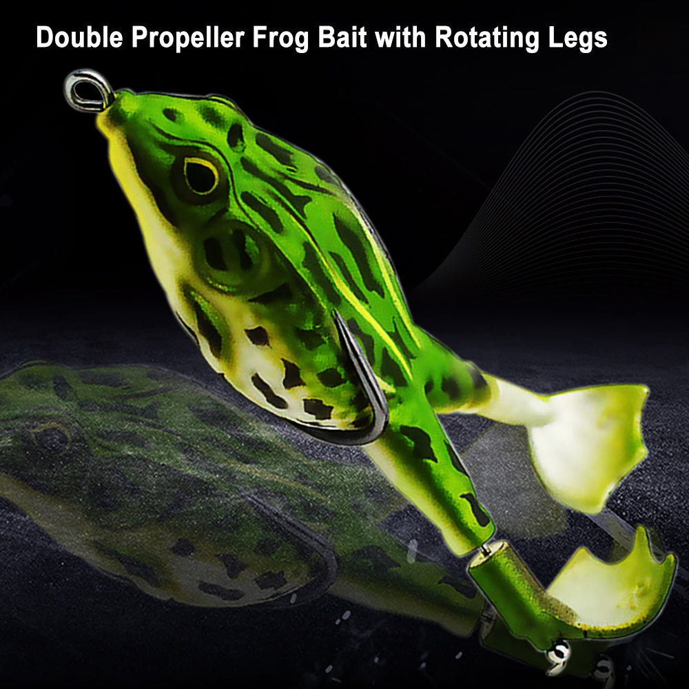 Double Propeller Frog Bait with Rotating Leg