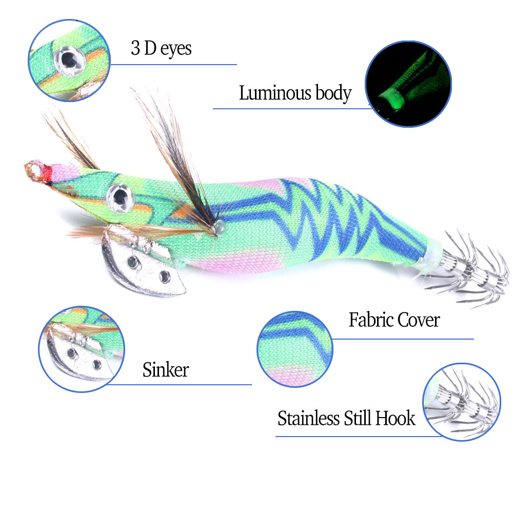 Squid Jig Fishing Lures Shrimp Lures Kit