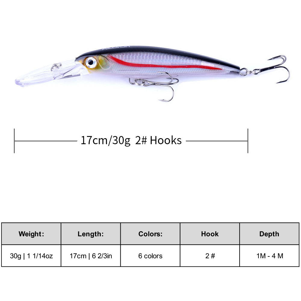 6 2/3in 1 1/14oz Diving Minnow Lure
