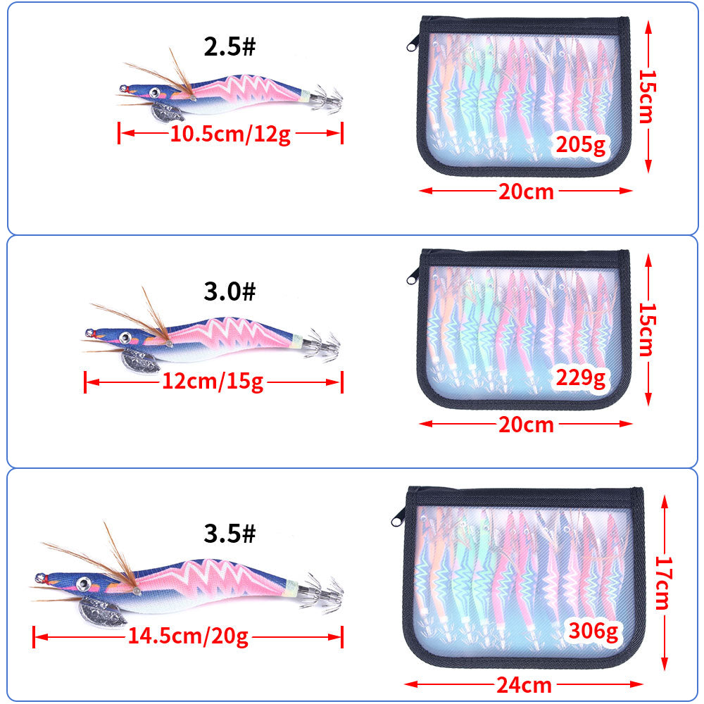 Squid Jig Fishing Lures Shrimp Lures Kit