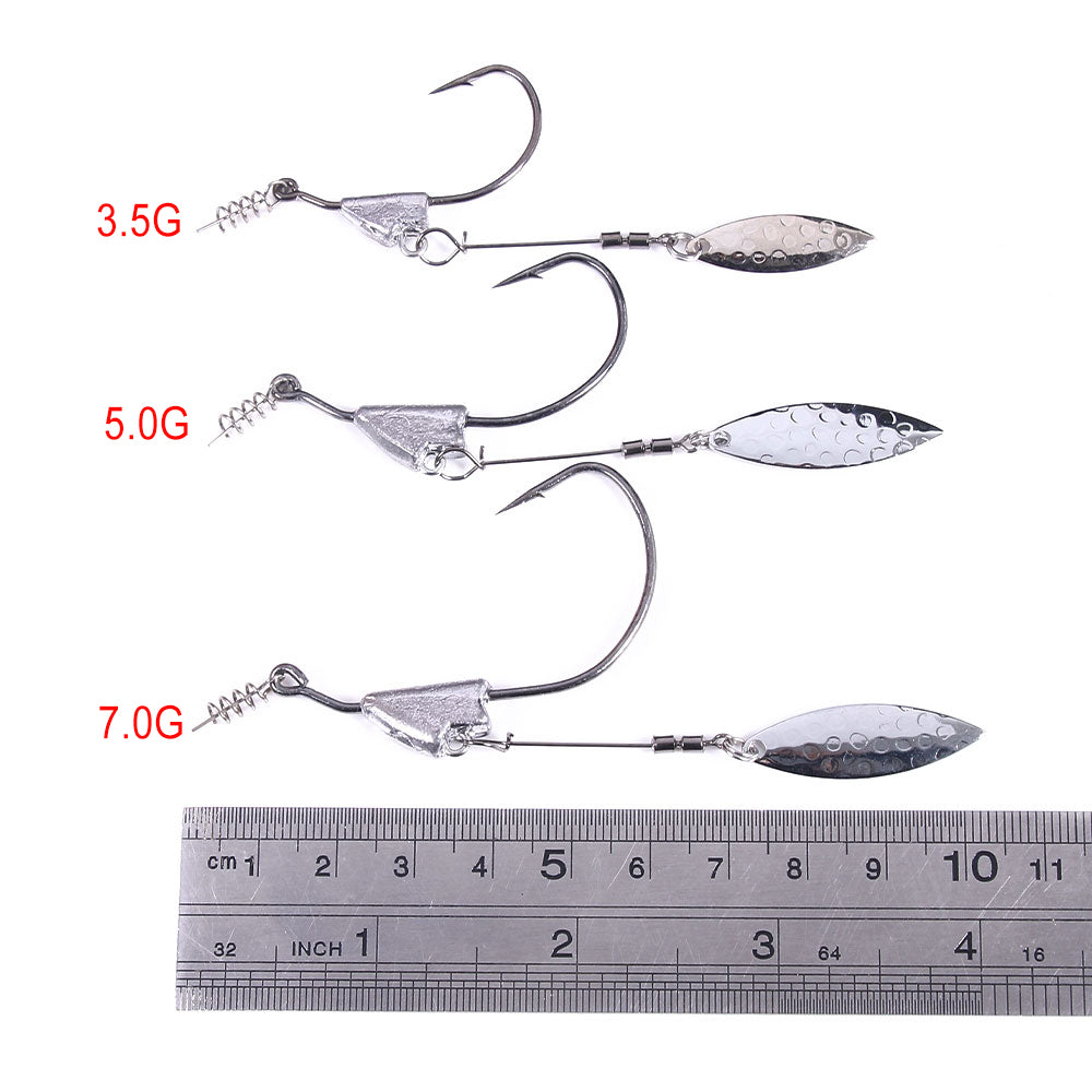 50PCS Fishing Hook Connector Soft Bait Spring Centering Pins