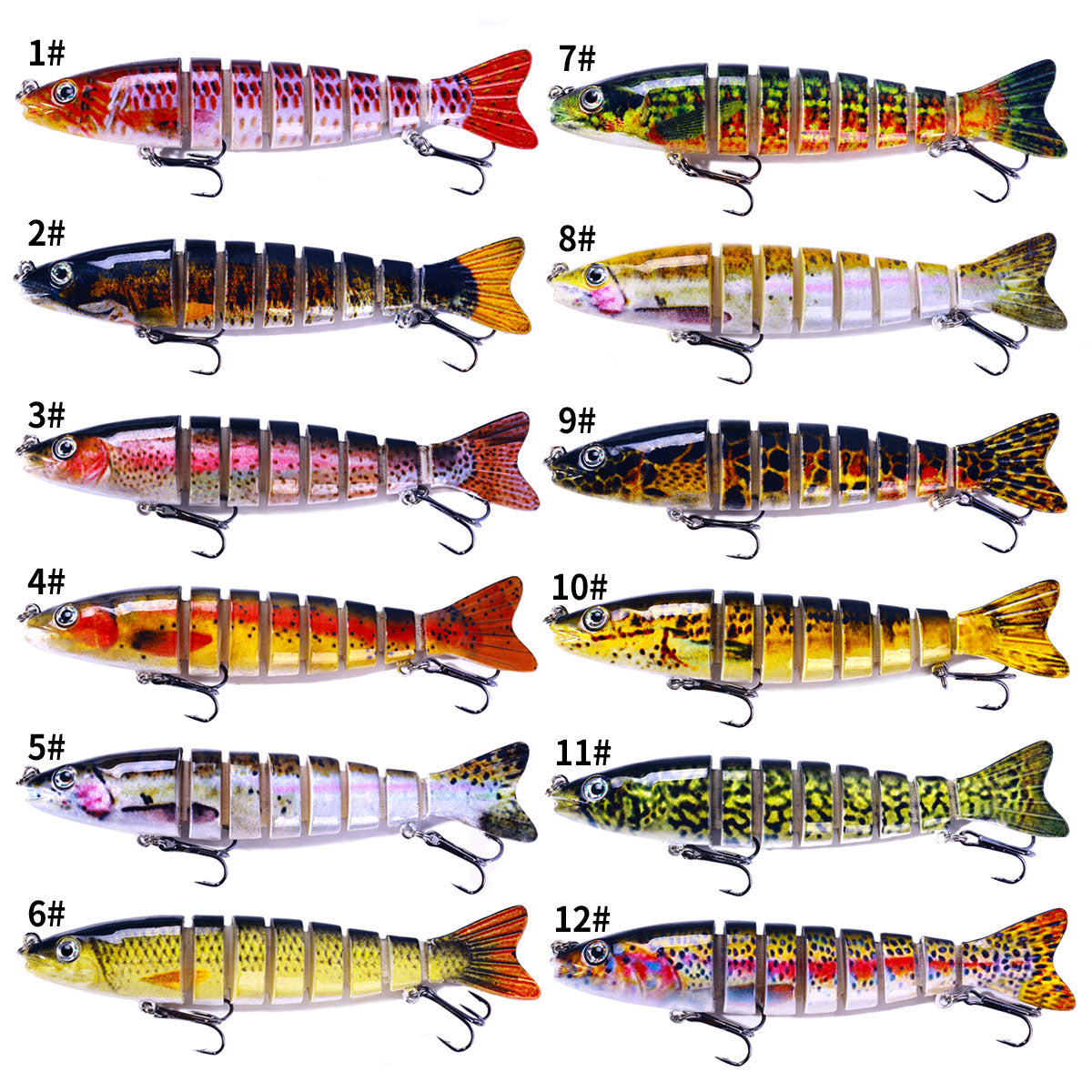 12.8CM 18G 8-Segments Multi Jointed Bait