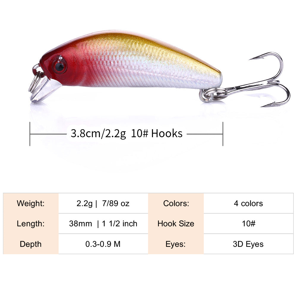 1 1/2in 7/89oz Mini Minnow Lures