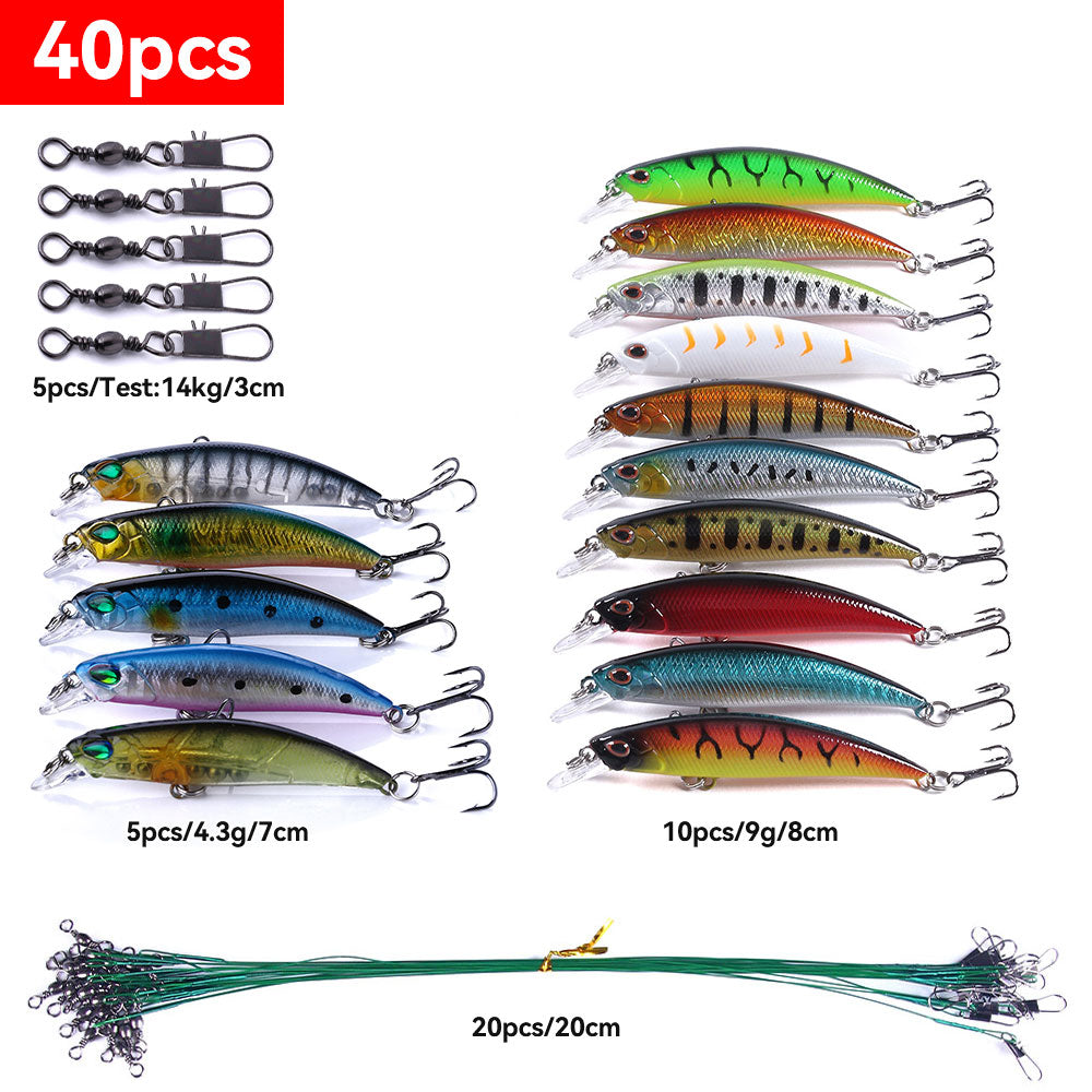 Fishing Lure Sets Minnow Crankbait Spoon Group