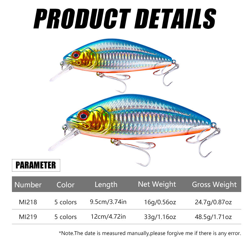 9.5CM 12CM Slow Sinking Minnow Lure