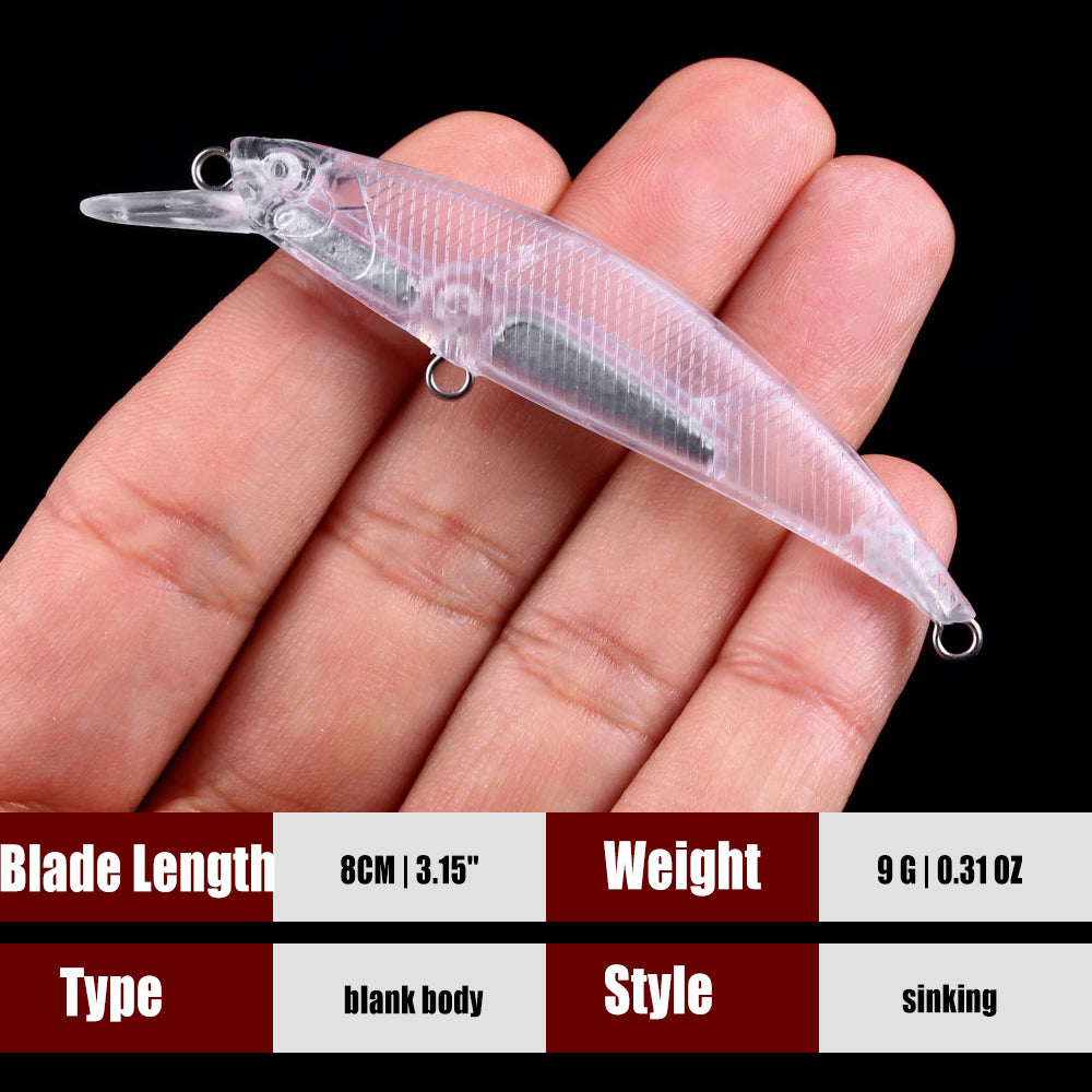 3.15'' 0.31oz Blank Minnow Body 50pcs