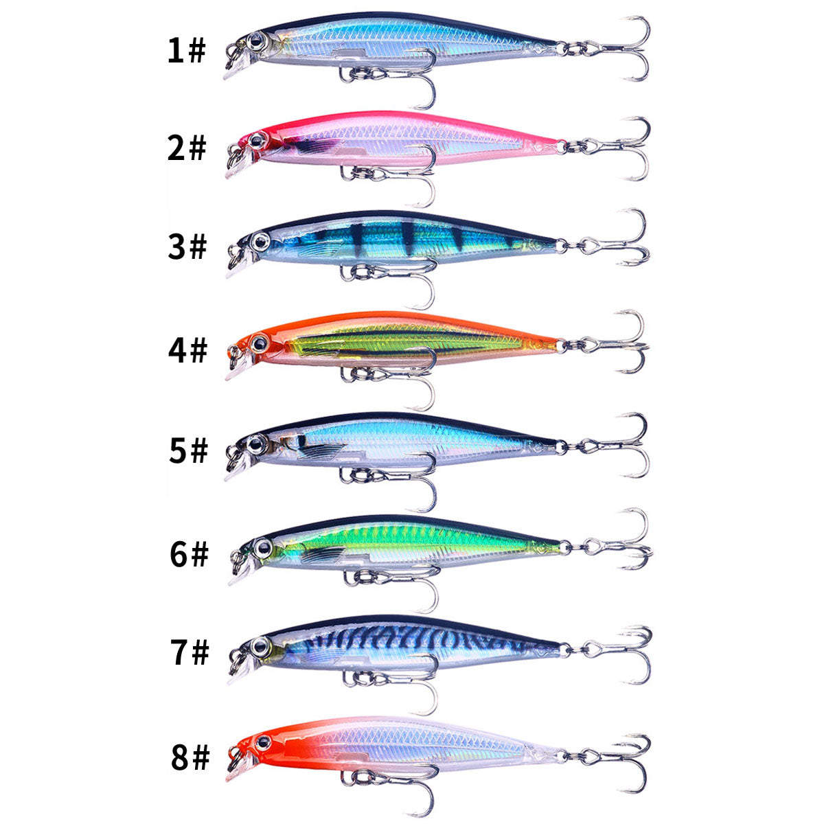 8CM 5.5G Long Casting Hard Minnow Lure Bait with Sharp Hook
