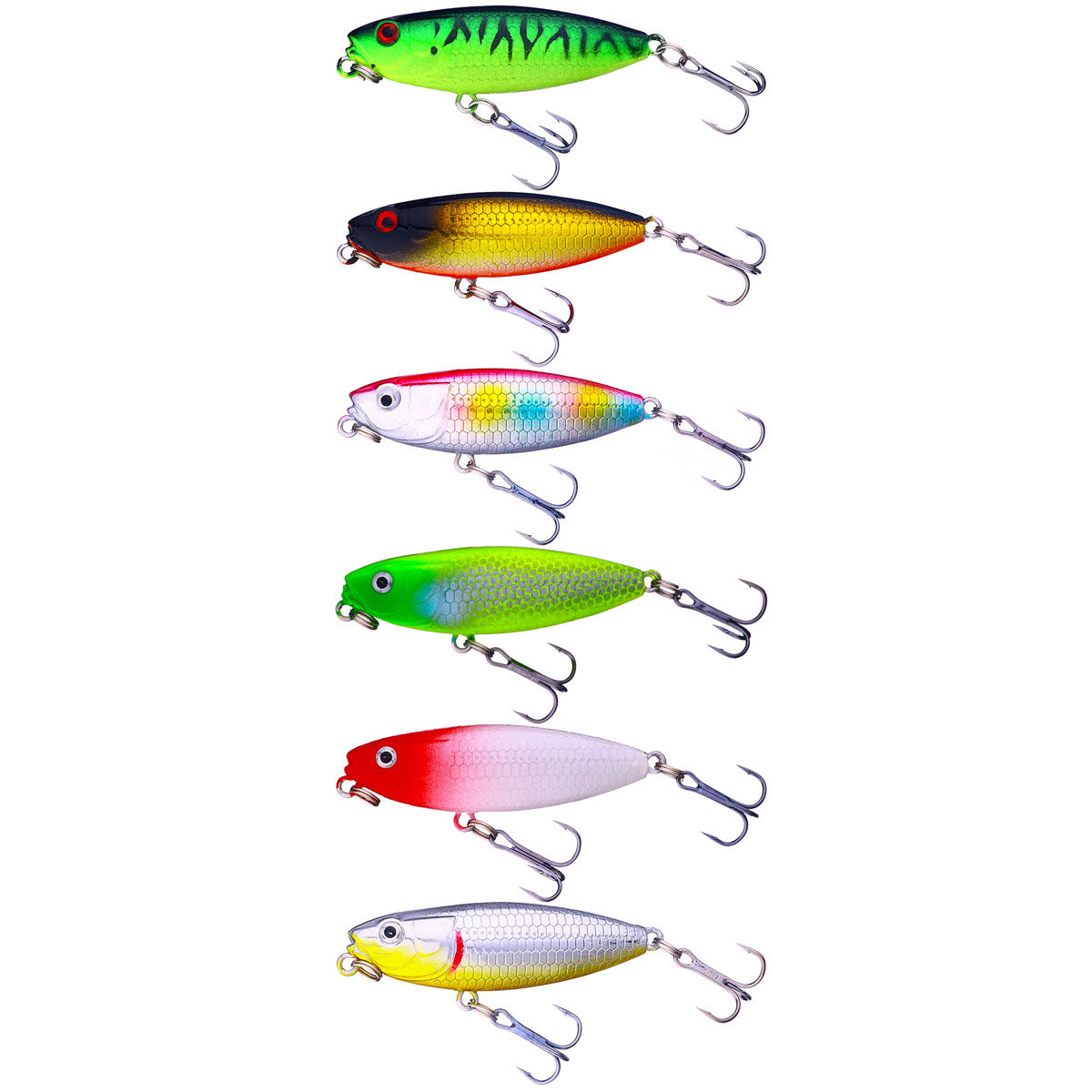 20 Unpainted Small Topwater Pencil Popper lure Blanks US Shipped Eyes  Included 