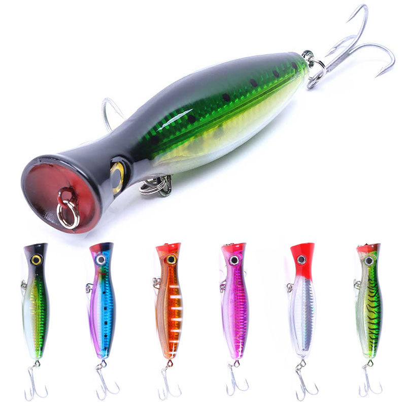 5 pcs Large Floating Top Water Poppers- 3.25 inches- bass lure set