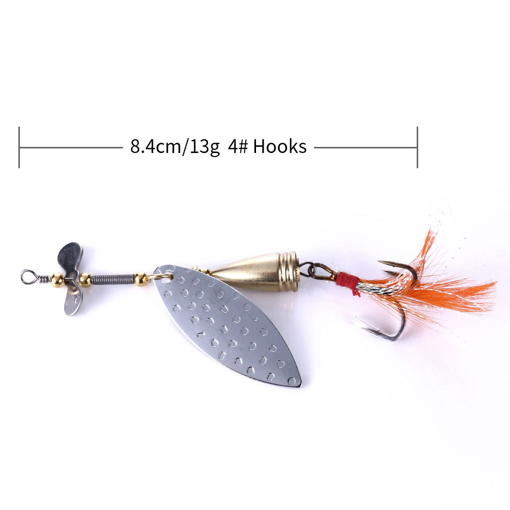 Metal Spinner Baits with Feather Tail