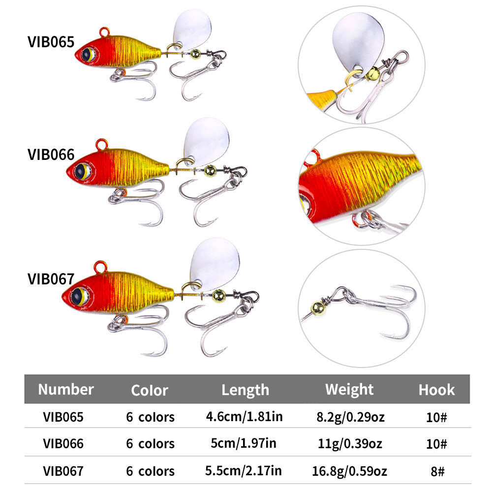 7G 10G 14G Metal VIB Rotating Lure