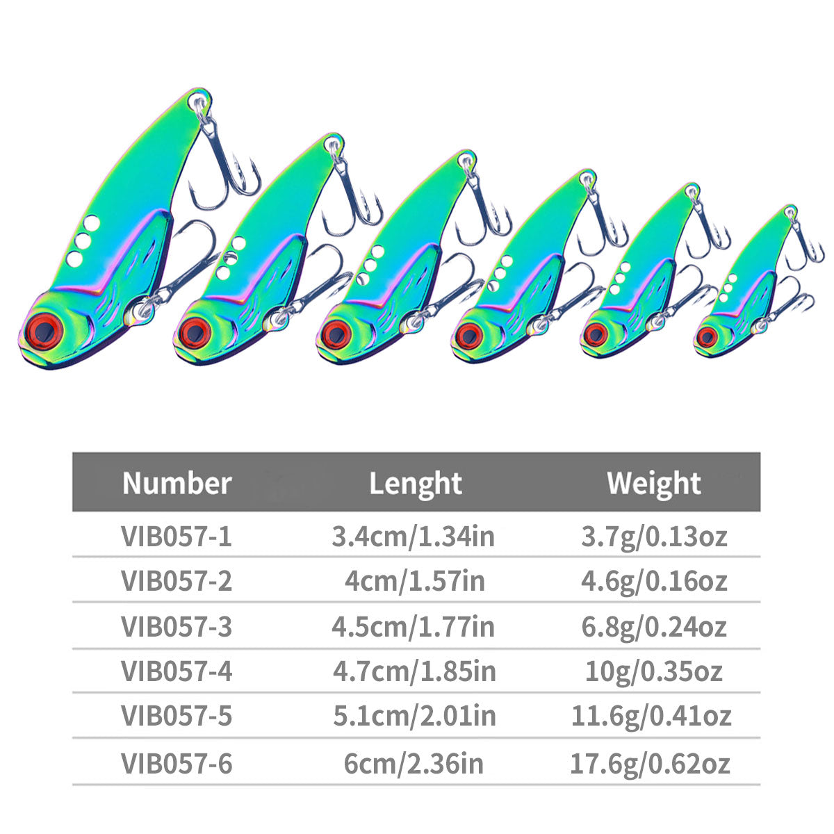 5G 7G 10G 15G 18G VIB Metal Baits