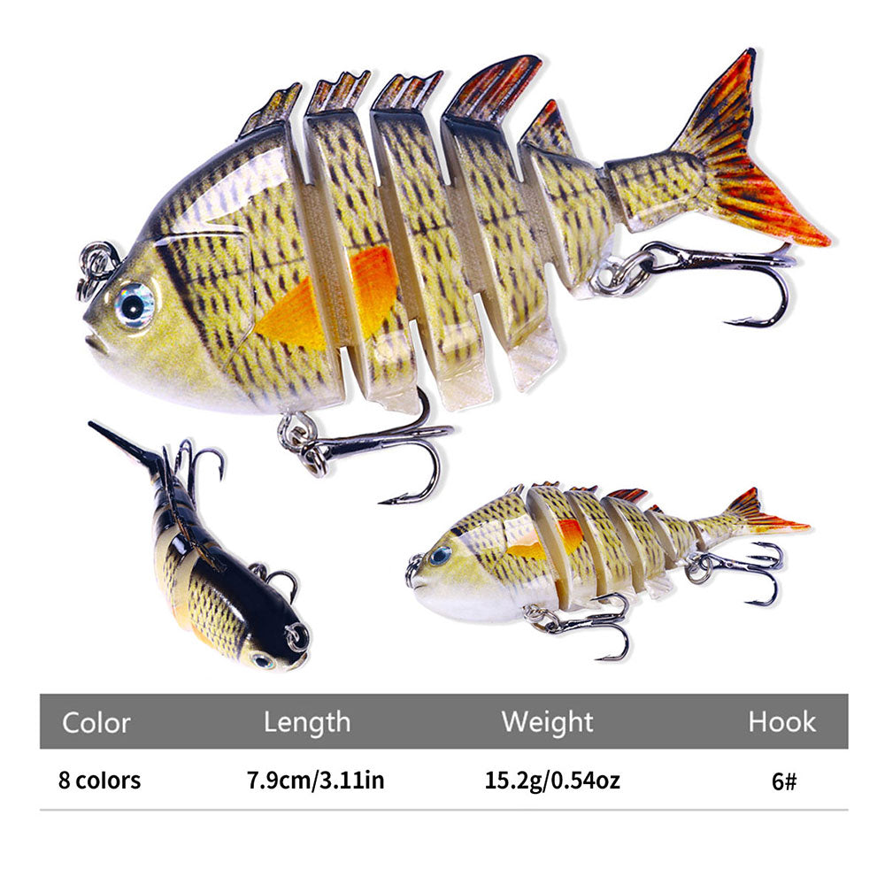 8CM 15G 6-Segments Multi Jointed Bait