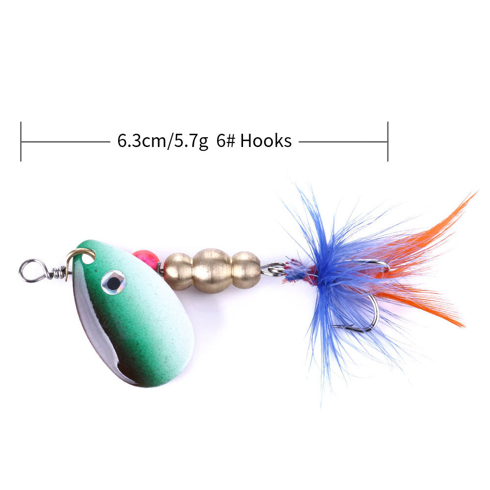 Metal Spinner Baits with Feather Tail